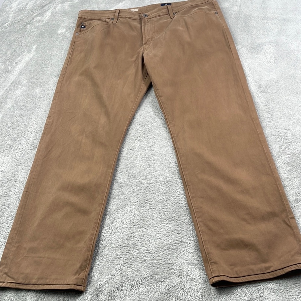 AG Adriano Goldschmied 36x28 The Graduate‎ Tan Brown Pants Jeans